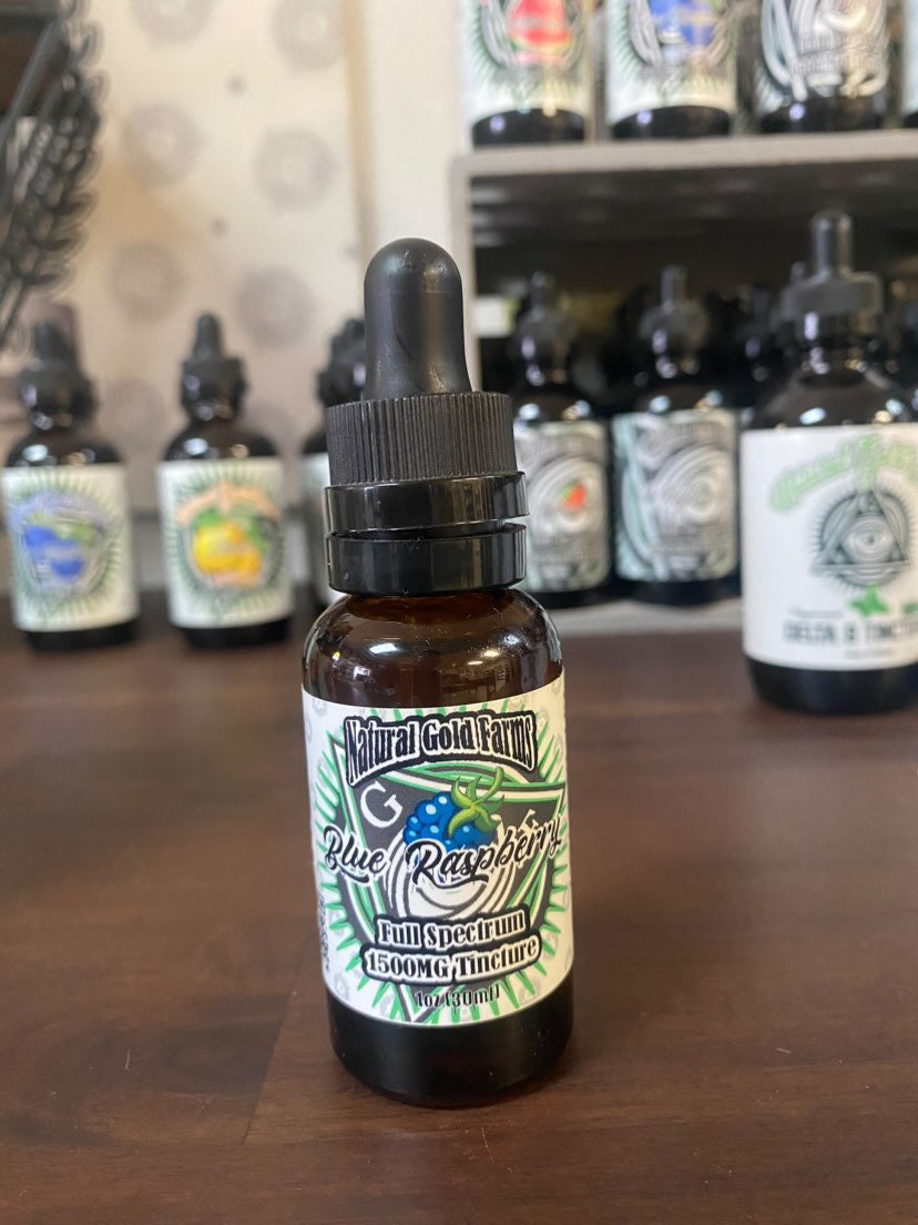 Natural Gold Farms Tincture Full Spectrum Blue Raspberry 1500mg