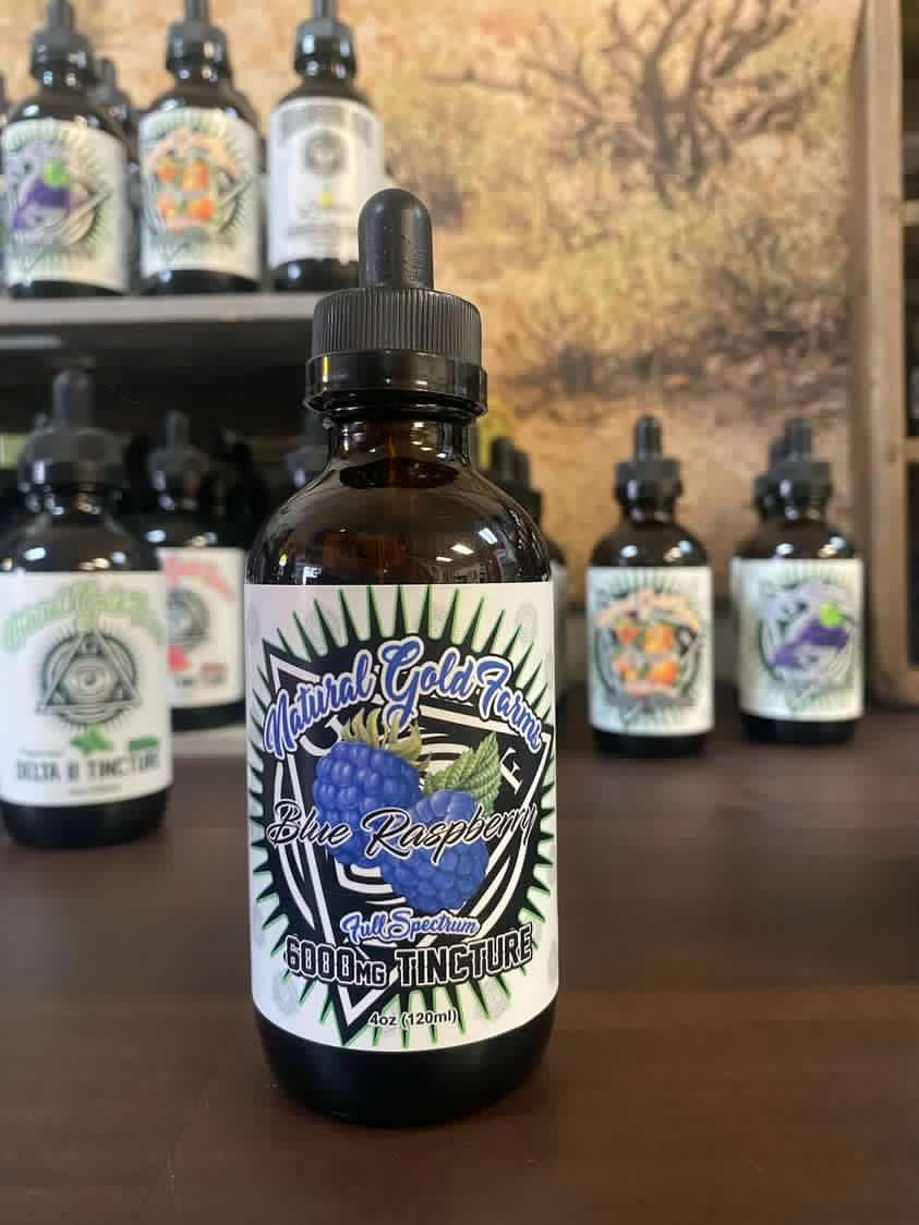 Natural Gold Farms Tincture Blue Raspberry 6000mg Full Spectrum