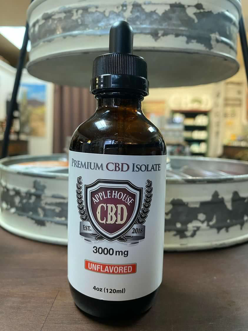 Apple House CBD Unflavored 3000mg 4oz Isolate Tincture