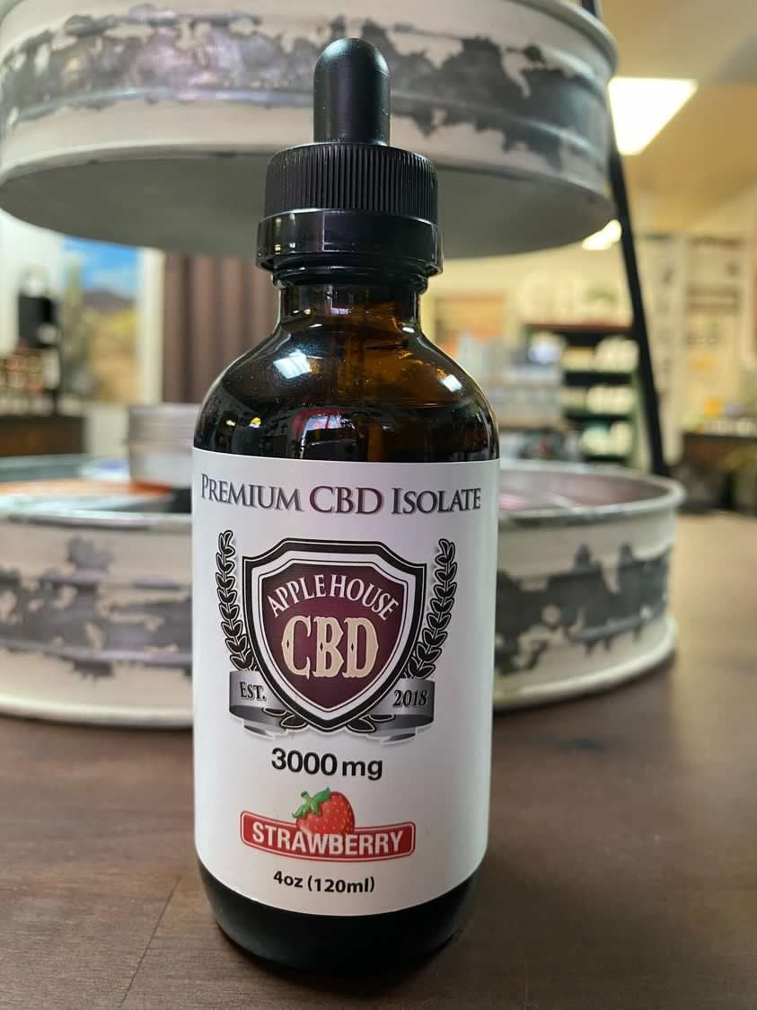 Apple House CBD Strawberry 3000mg 4oz Isolate Tincture