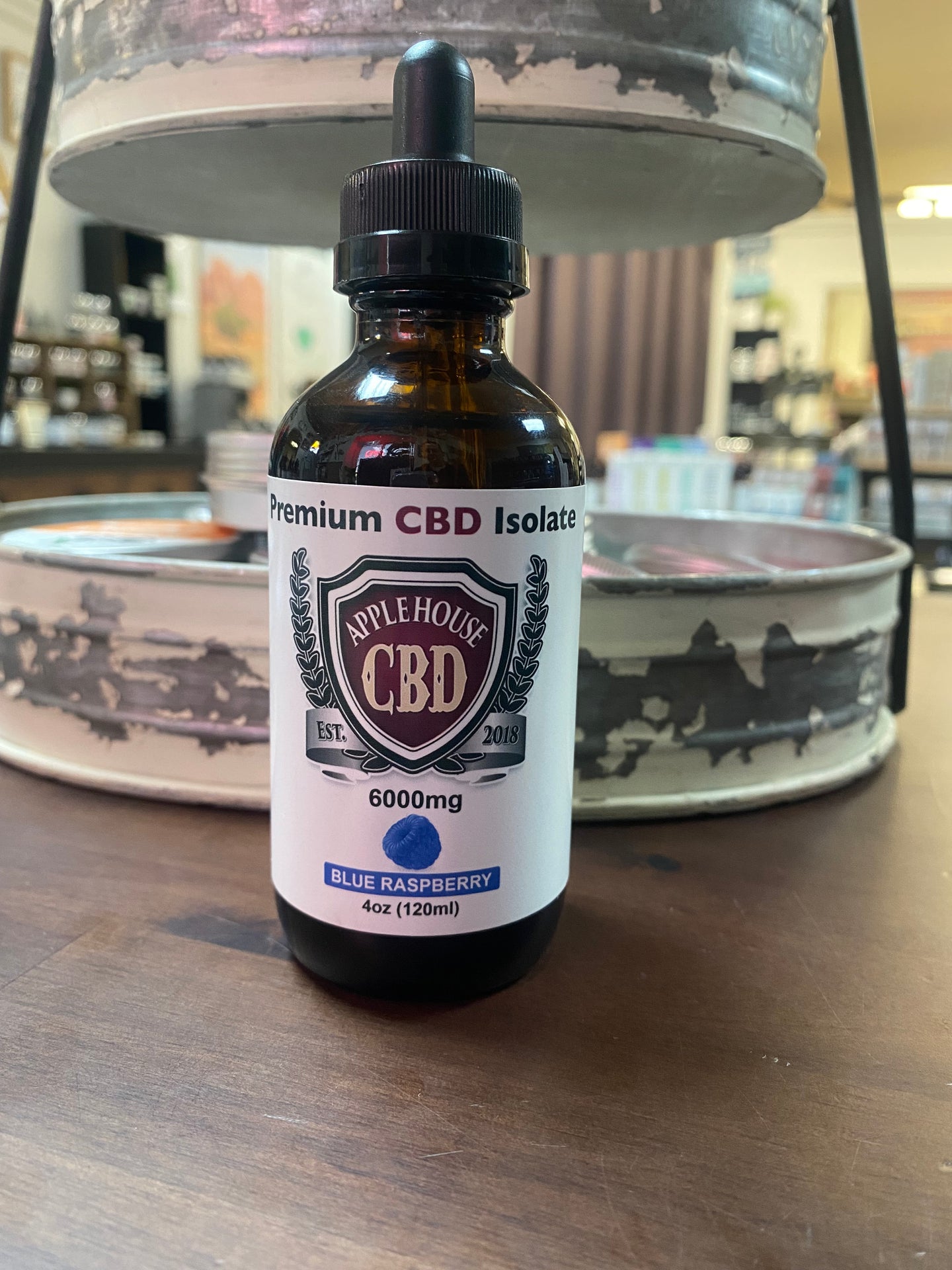 Apple House CBD Blue Raspberry 6000mg 4oz Isolate Tincture