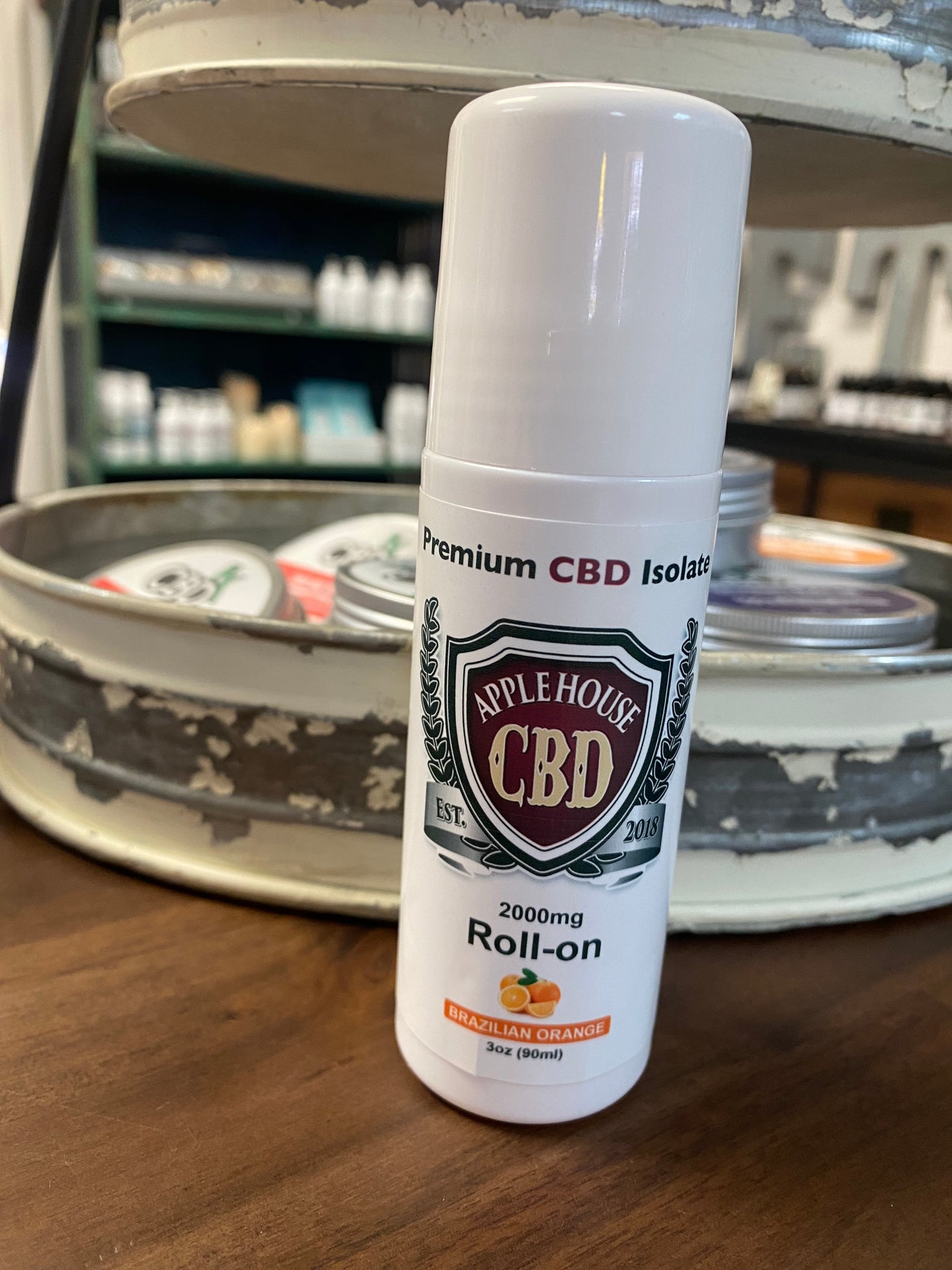 Applehouse CBD Brazilian Orange Topical Roll-On 2000mg 3oz.